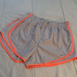 Nike Gray and vibrant orange Athletic Shorts S
